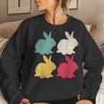 Retro Easter Bunny Rabbit Vintage Men Dad Kids Women Gift Women Crewneck Graphic Sweatshirt Gifts for Her