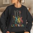 Lets Rock Rock N Roll Guitar Retro Graphic For Men Women Women Sweatshirt Gifts for Her