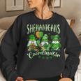 Shenanigans Coordinator Funny Teacher Gnome St Patricks Day Women Crewneck Graphic Sweatshirt Gifts for Her