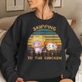 Skipping To The Retro Chicken Lanky Arts Box Videogame Women Sweatshirt Gifts for Her