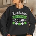 St Patricks Day Teacher Luckiest Preschool Squad Women Crewneck Graphic Sweatshirt Gifts for Her