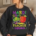 Teacher Mardi Gras 2023 Teacher Squad Family Matching Funny Women Crewneck Graphic Sweatshirt Gifts for Her
