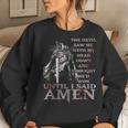 The Devil Saw Me With My Head Down Thought Hed Won Jesus Women Crewneck Graphic Sweatshirt Gifts for Her