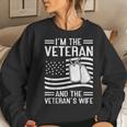 The Veteran & The Veterans Wife Proud American Veteran Wife Women Crewneck Graphic Sweatshirt Gifts for Her