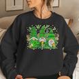 Three Lucky Gnome Shamrock Irish Beer St Patricks Day Women Crewneck Graphic Sweatshirt Gifts for Her