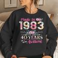 Turning 40 Floral Made In 1983 40Th Birthday Gifts Women Women Crewneck Graphic Sweatshirt Gifts for Her