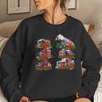 Types Of Fire Truck Christmas For Fireman Firefighter Xmas Women Crewneck Graphic Sweatshirt Gifts for Her