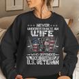 Us Veteran Wife Veterans Day Us Patriot Patriotic Women Crewneck Graphic Sweatshirt Gifts for Her