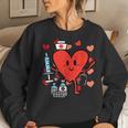 Valentines Day Nurse Heart Funny Nursing Scrub Top Rn Women Women Crewneck Graphic Sweatshirt Gifts for Her