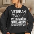 Veteran Wife Army Husband Soldier Saying Cool Military Gift V2 Women Crewneck Graphic Sweatshirt Gifts for Her