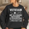 Veteran Wife Army Husband Soldier Saying Cool Military V3 Women Crewneck Graphic Sweatshirt Gifts for Her