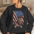 Vintage American Flag Horse Dad Mom Horse Lover 4Th Of July Women Sweatshirt Gifts for Her