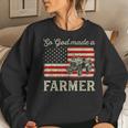 Vintage Old American Flag Patriotic So God Made A Farmer Women Crewneck Graphic Sweatshirt Gifts for Her