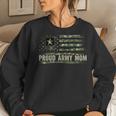 Vintage Proud Army Mom Camo American Flag Veteran Gift Women Crewneck Graphic Sweatshirt Gifts for Her
