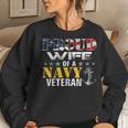 Vintage Proud Wife Of A Navy For Veteran Gift Women Crewneck Graphic Sweatshirt Gifts for Her