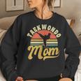 Vintage Retro Sunset Design Taekwondo Mom Women Crewneck Graphic Sweatshirt Gifts for Her