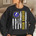Vintage Seabee Mom American Flag Cool Veteran Day Women Sweatshirt Gifts for Her