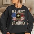 Vintage US Army Proud Grandma With American Flag Women Crewneck Graphic Sweatshirt Gifts for Her