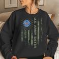 Vintage Usa American Flag Proud Us Army Veteran Sister Funny Women Crewneck Graphic Sweatshirt Gifts for Her