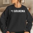 Womens 1 Grandma Number One Grandmother Mothers Day Gift Women Crewneck Graphic Sweatshirt Gifts for Her
