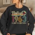 Womens 60 Year Old Vintage 1963 60Th Birthday Gifts For Women Men Women Crewneck Graphic Sweatshirt Gifts for Her