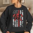 Womens American Flag Fire Fighter Women Crewneck Graphic Sweatshirt Gifts for Her