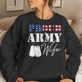 Womens Army Wife Veterans Day Military Patriotic Female Soldier Women Crewneck Graphic Sweatshirt Gifts for Her