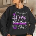 Womens Chapter 40 Fabulous Since 1983 40Th Birthday Queen Women Crewneck Graphic Sweatshirt Gifts for Her