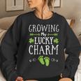 Womens Cute Mom Mothers St Patricks Day Pregnancy Announcement Women Crewneck Graphic Sweatshirt Gifts for Her