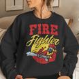 Womens Fire Fighter With Water Hose Fighting The Fire Gift Women Crewneck Graphic Sweatshirt Gifts for Her