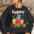 Womens Happy Easter Cute Bunny Rabiit Raccoon Funny Eggs Hunt Kids Women Crewneck Graphic Sweatshirt Gifts for Her