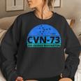 Womens Ocean Blue Navy Aircraft Carrier Uss George Washington Women Crewneck Graphic Sweatshirt Gifts for Her