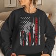 Womens Proud Baseball Dad American Flag Fathers Day Women Crewneck Graphic Sweatshirt Gifts for Her