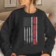Womens Proud Firefighter Mom Design Patriotic Us Flag Gift Women Crewneck Graphic Sweatshirt Gifts for Her