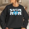 Womens Swim Mom Heart Shaped Pool Water Swimmer Swimming & Diving Women Crewneck Graphic Sweatshirt Gifts for Her