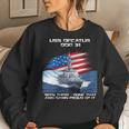 Womens Uss Decatur Ddg-31 Destroyer Ship Usa Flag Veterans Day Xmas Women Crewneck Graphic Sweatshirt Gifts for Her