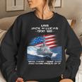 Womens Uss Jack H Lucas Ddg-125 Destroyer Ship Usa Flag Veteran Day Women Crewneck Graphic Sweatshirt Gifts for Her
