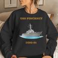 Womens Uss Pinckney Ddg-91 Navy Sailor Veteran Gift Women Crewneck Graphic Sweatshirt Gifts for Her
