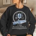 Womens Uss Saratoga Cva-60 Naval Ship Military Aircraft Carrier Women Crewneck Graphic Sweatshirt Gifts for Her