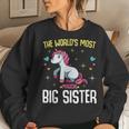 The Worlds Most Magical Big Sister Unicorn Newborn Baby Women Sweatshirt Gifts for Her