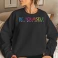 Be Yourself They Will Be Rainbow Flag Gay Pride Ally Lg Women Sweatshirt Gifts for Her