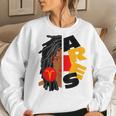 Womens Aries Girl Afro Locs Girl Zodiac Signs Birthday Women Sweatshirt Gifts for Her