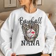 Baseball Nana Leopard Game Day Baseball Lover Mothers Day Women Crewneck Graphic Sweatshirt Gifts for Her