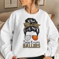 Busy Raising Ballers Basketball And Volleyball Mom Messy Bun Women Sweatshirt Gifts for Her
