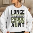 Coast Guard Aunt Now She Protects Me Proud Coast Guard Aunt Women Crewneck Graphic Sweatshirt Gifts for Her