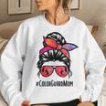 Color Guard Mom Messy Bun Marching Band School Mommy Mother Women Crewneck Graphic Sweatshirt Gifts for Her