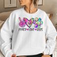 Dog Lovers Peace Love Dogs Tie Dye Puppy Paw Dog Mom Women Sweatshirt Gifts for Her