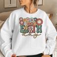 Earth Day Groovy Flower Lover Planet World Environmental Women Sweatshirt Gifts for Her