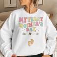 Womens My First Pregnancy Announcement Pregnant Mom Women Sweatshirt Gifts for Her