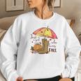 Funny Fall Just A Girl Who Love Fall Women Crewneck Graphic Sweatshirt Gifts for Her